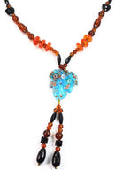 Blue Leaf Pendant Gypsy Style Shimmer Necklace | Wild Lotus