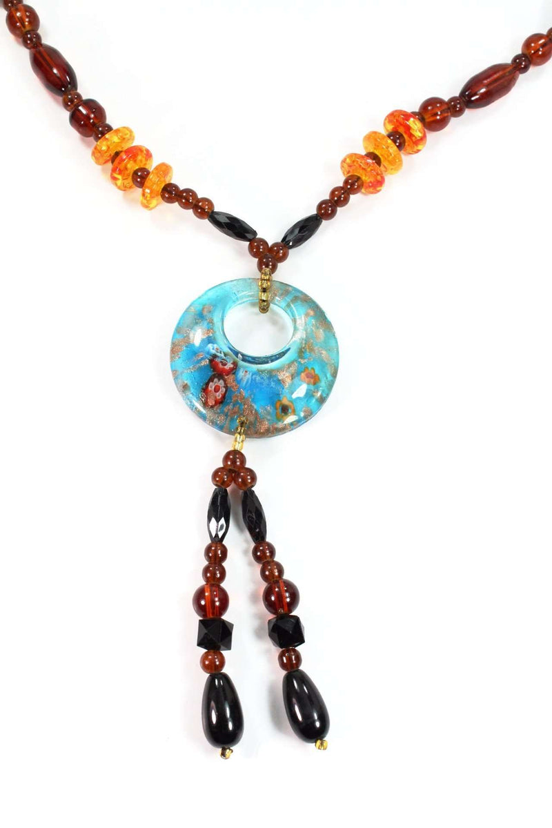 Round Pendant Gypsy Style Necklace