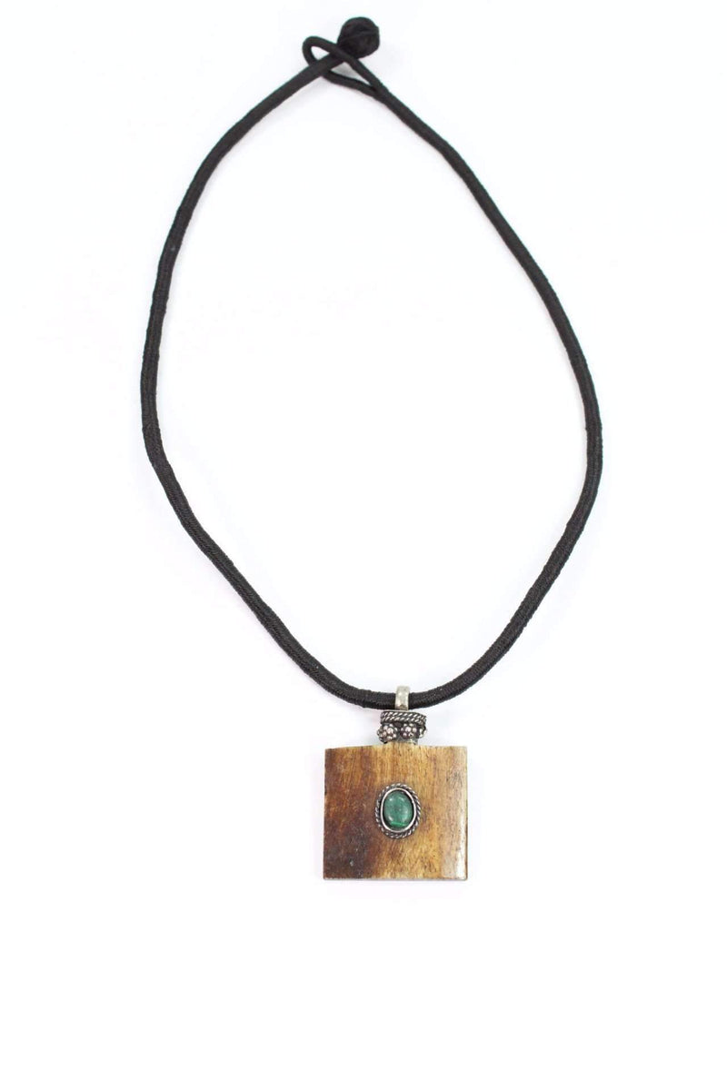 Horn & Stone Tribal Pendant Necklace