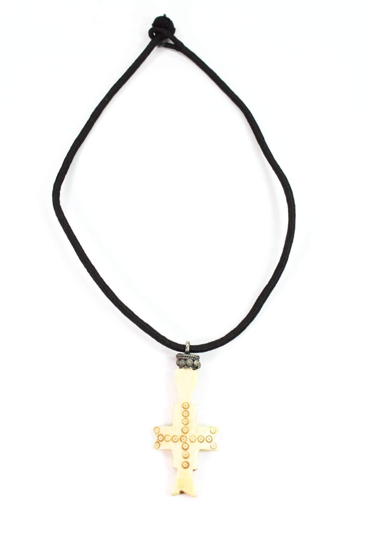 Bone Cross Tribal Pendant Necklace