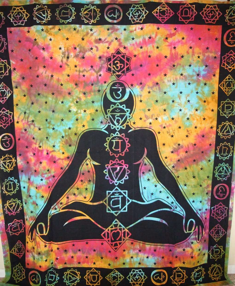 Tie Dye No.1 Seven Chakras Tapestry | Wild Lotus