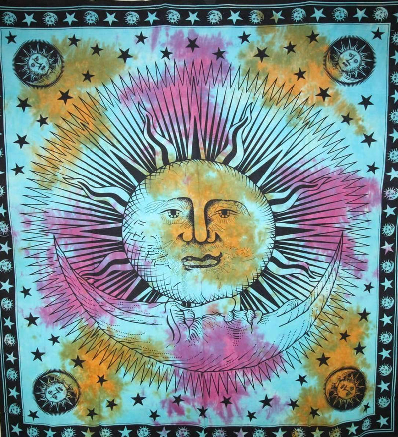 Divine Sun & Crescent Moon Tapestry
