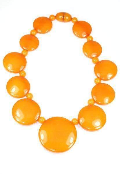 Amber Orange Graduated Statement Necklace