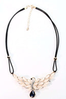 Peach Peacock Pendant Necklace