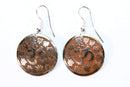 Tan Lotus Petals And Om Yoga Earrings