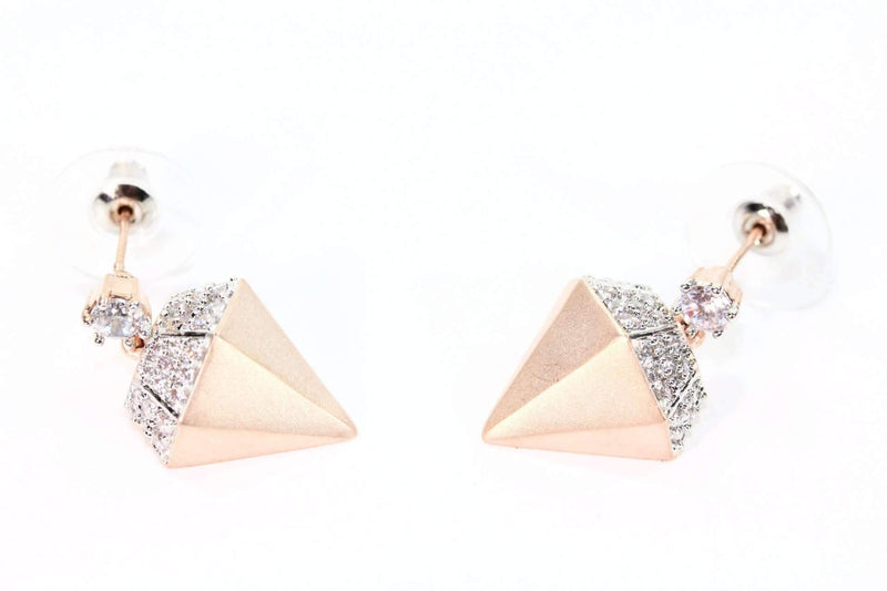 Rose Gold Diamond Girl Stud Earrings