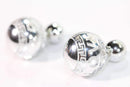 Silver Tone Love Ball Earrings