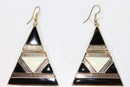 Black & White Egyptian Style Enamel Earrings