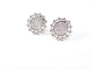 Silver Tone High Sun Chakra Sparkling Stud Earrings