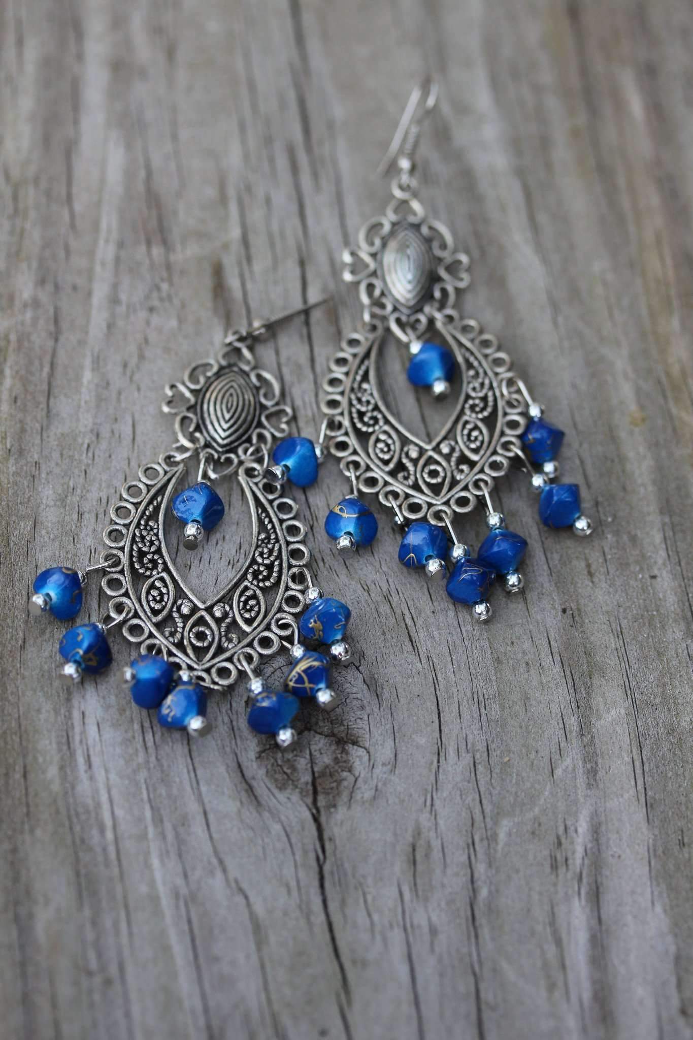 Breezy Skies Scroll Work Style Earrings by Wild Lotus