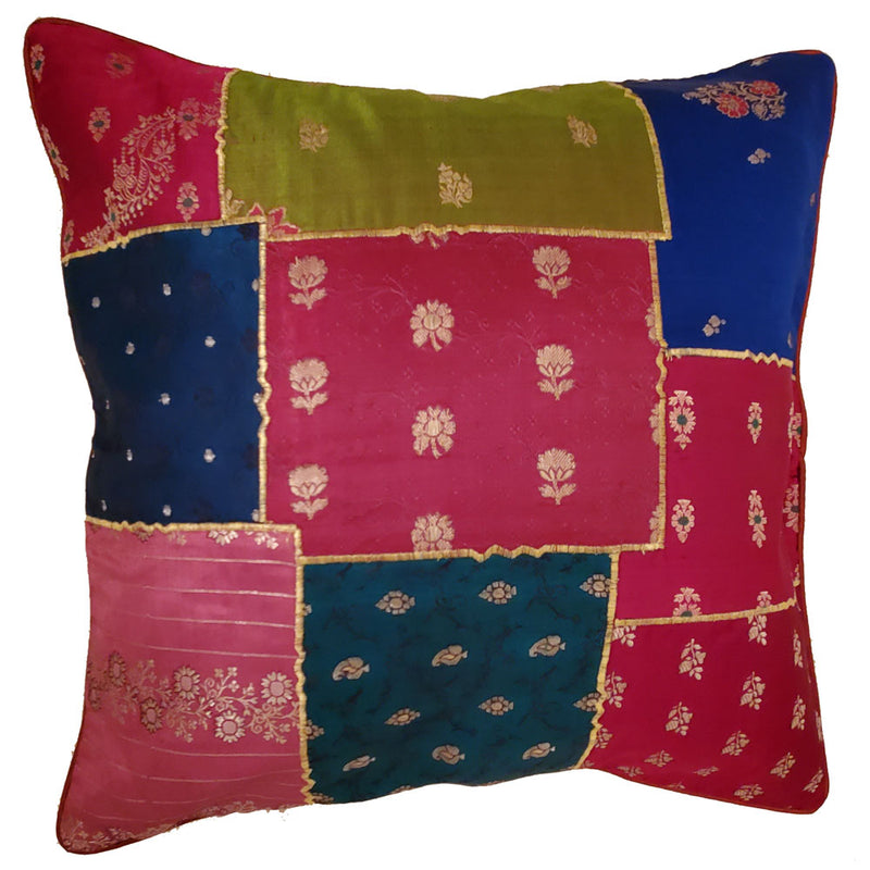 Indian Patchwork Cushion Cover Design Home Accent Furnishing