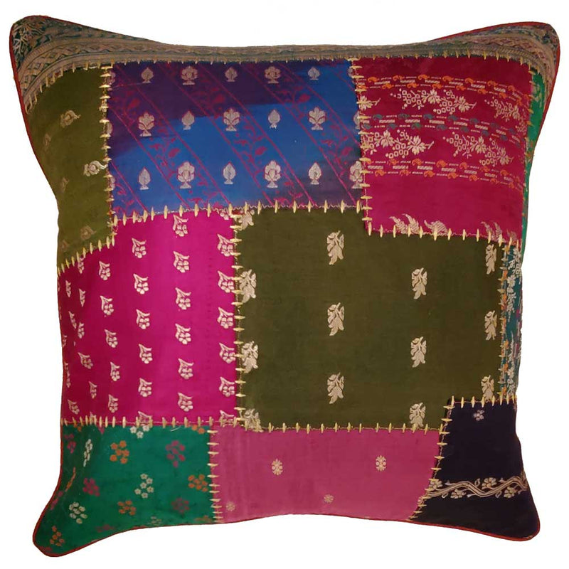 Indian Patchwork Cushion Cover Design Home Accent Furnishing | @wildlotusbrand | Wild Lotus®