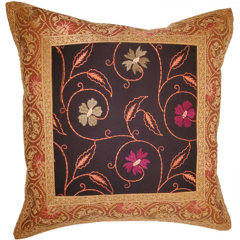 Jacquard Embroidery Design Patchwork Cushion Cover Home Accent Furnishing - 16 x 16