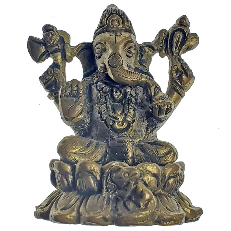 Brass Ganesha Idol Home Decor Statuette Figurine 