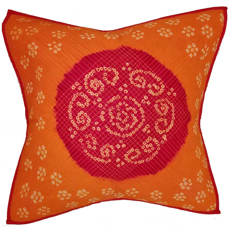 Mandala Bandhini Print Cotton Cushion Cover Design Floral Pattern Home Accent Furnishing - 16 x 16 | @wildlotusbrand | Wild Lotus®