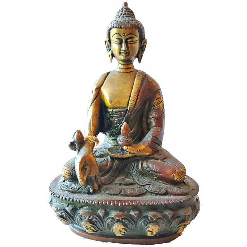Medium Healing Buddha Brass Statue | Wild Lotus® | wildlotusbrand.com