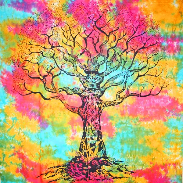 Multi Color Celtic Knot Tree Of Life Tie Dye Tapestry | Wild Lotus® | @wildlotusbrand