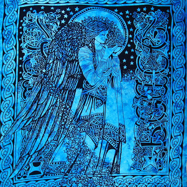 Ocean Blue Angel of Peace Tie Dye Tapestry