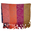 Four-Color Om Meditation Symbol Handwoven Tassel Scarf
