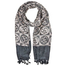Om Meditation Symbol Handwoven Tassel Scarf