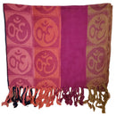 Four-Color Om Meditation Symbol Handwoven Tassel Scarf