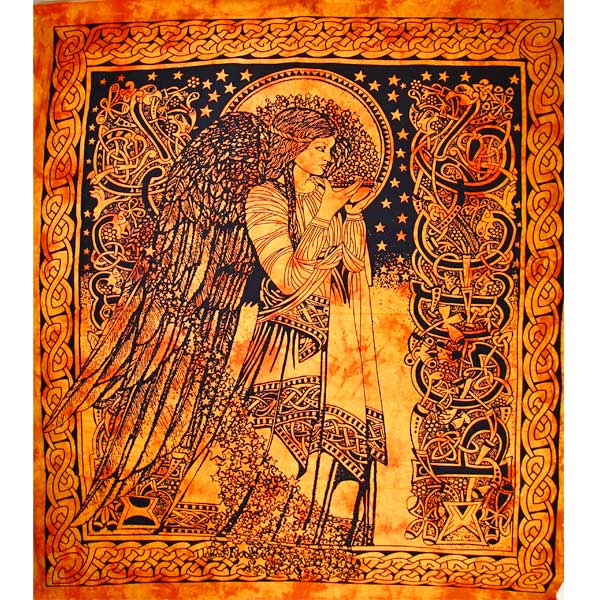 Orange Angel of Peace Tie Dye Tapestry