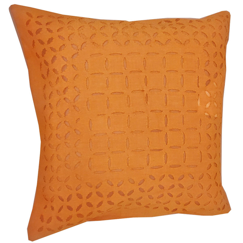 Orange Indian Cushion Cover Everyday Home Accent Furnishing - 16 x 16