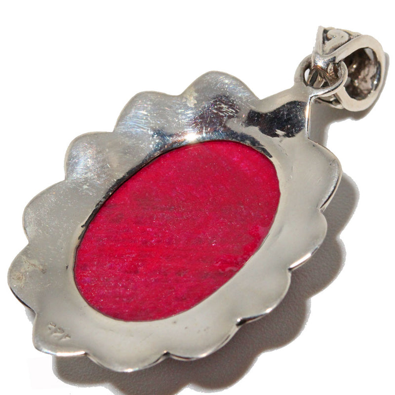 Victorian Style Raw Ruby Oxidized Pendant