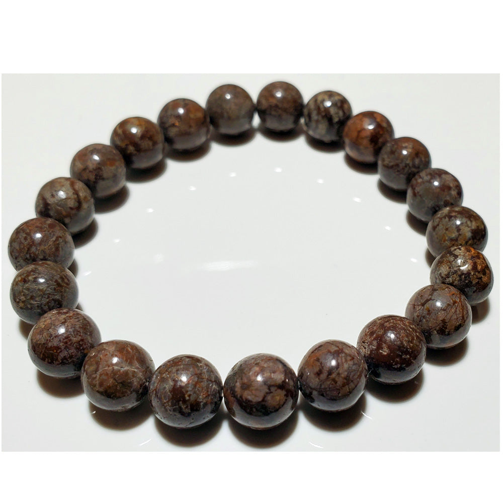8mm Petrified Wood Beaded Elastic Stretch Bracelet | Wild Lotus® | @wildlotusbrand