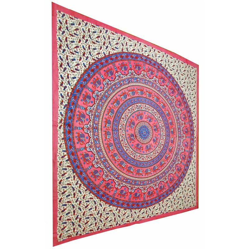 Pink Elephant Mandala Floral Background Tapestry | Wild Lotus® | @wildlotusbrand | wildlotusbrand.com