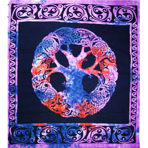 Purple Celtic Tree Of Life Tapestry