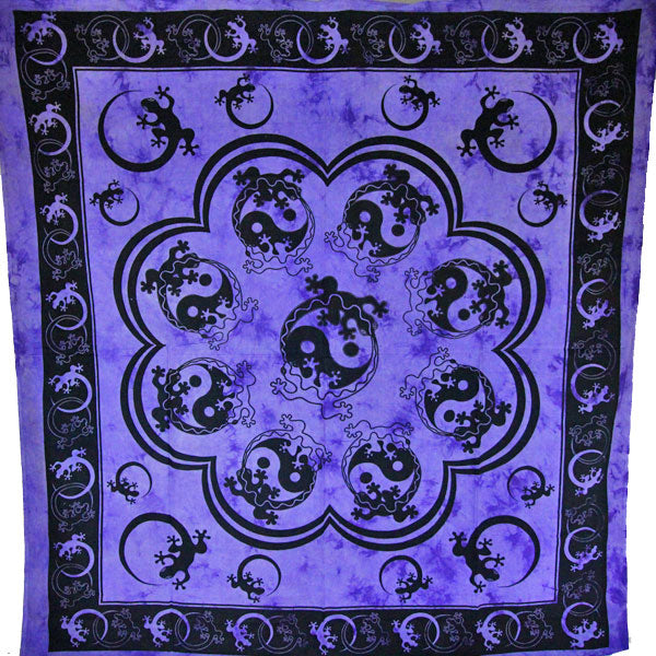 Purple Salamander & Yin Yang Artwork Tapestry