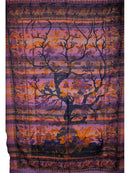 Purple Tree of Life Birds Art in Hand-loom Tapestry