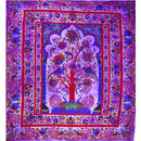 Purple Tree of Life Peacock Tapestry