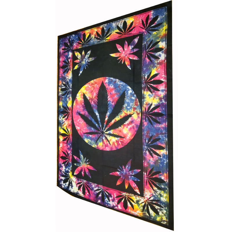Marijuana Leaf Framed Art Twin Size Tapestry