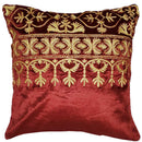 Red Cotton Viscose Velvet Blend Fabric Cushion Cover Design Home Accent Furnishing - 16" x 16" | Wild Lotus® | @wildlotusbrand | wildlotusbrand.com