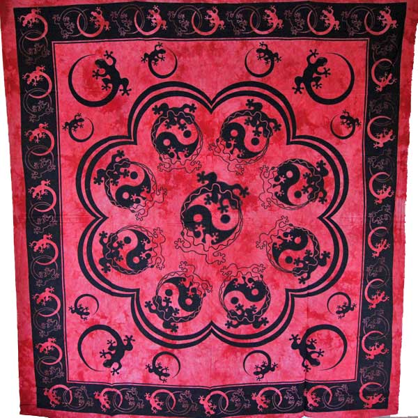 Red Salamander & Yin Yang Tapestry