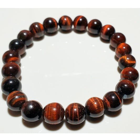 8mm Red Tigers Eye Beaded Elastic Stretch Bracelet | Wild Lotus® | @wildlotusbrand