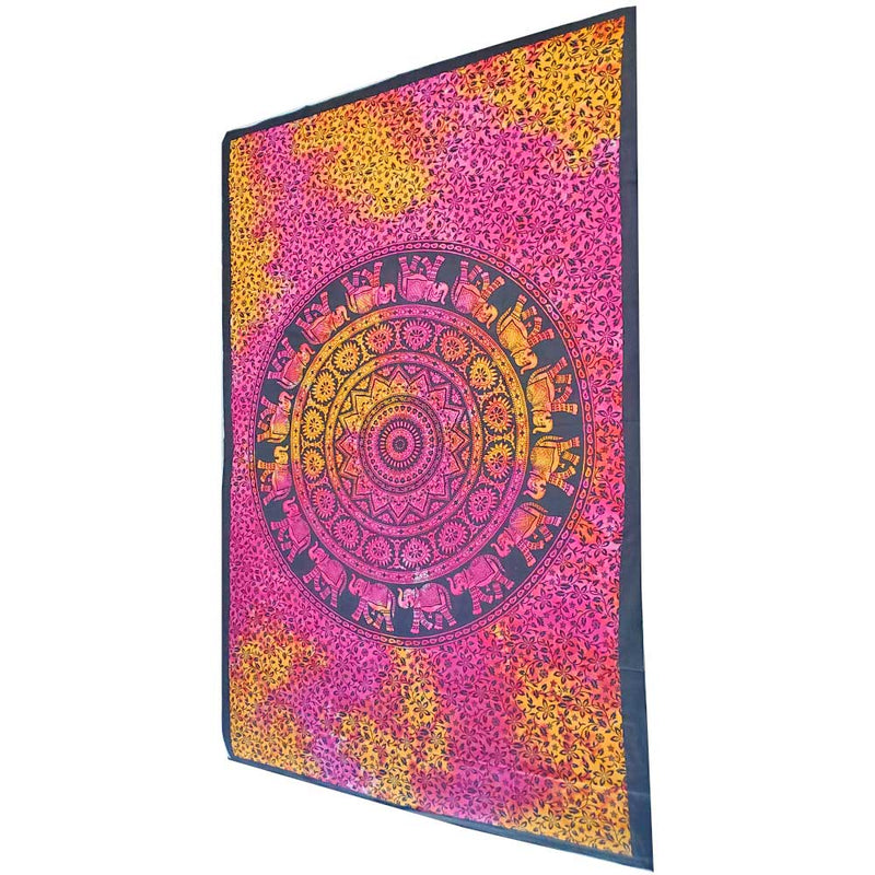 Red Chakra Star Elephant Mandala Tie Dye Tapestry | Wild Lotus® | @wildlotusbrand