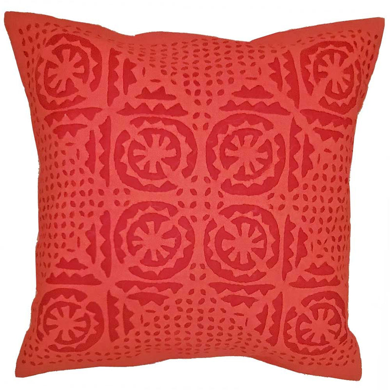 Red Indian Cushion Cover Everyday Home Accent Furnishing - 16" x 16"