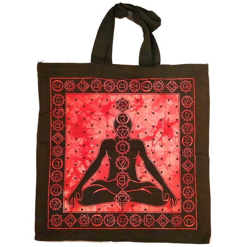 Red Seven Chakras Avatar Meditation Tie Dye Market Tote Bag Canvas Graphic |  Wild Lotus®