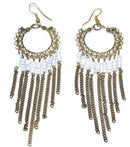 White Jaali Chains And Filigree Beaded Earrings
