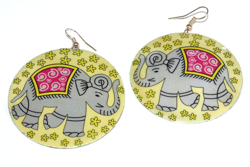 Good Luck Elephant Mother Of Pearl Earrings