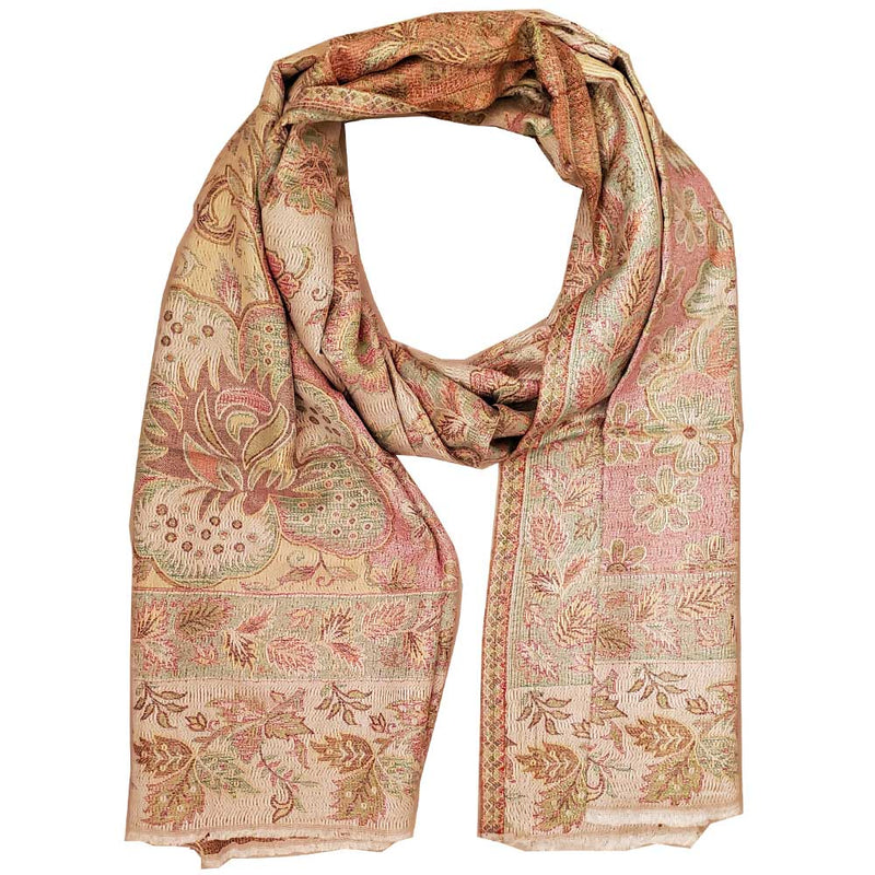 Reversible Faux Pashmina Fabric Silk Rayon Blend Floral Theme Background Design Scarf Shawl | @wildlotusbrand | Wild Lotus®