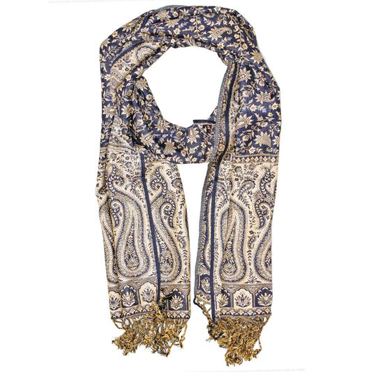 Reversible Scarf Pattern Patola Style Dark Paisley Print Botanical Shawl | Wild Lotus® | @wildlotusbrand