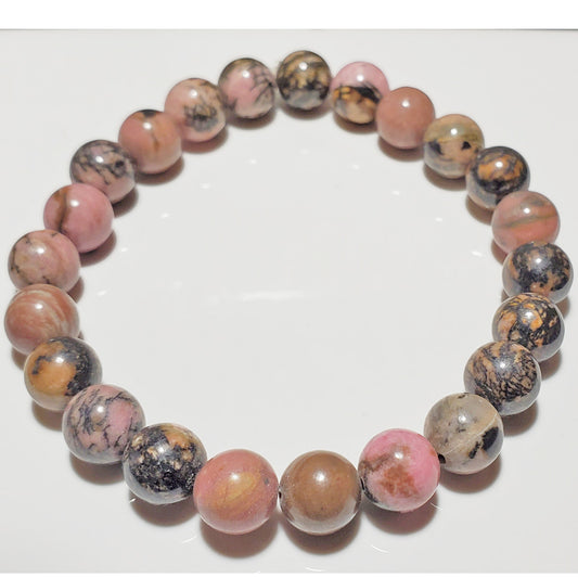 8mm Rhodonite Elastic Stretch Bracelet | Wild Lotus® | @wildlotusbrand