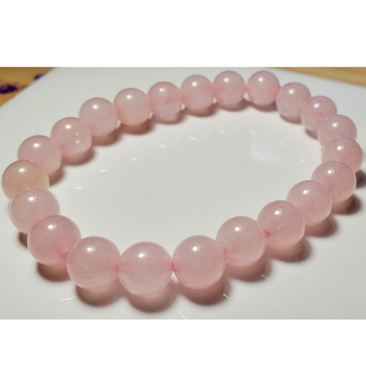 8mm Rose Quartz Beaded Elastic Stretch Bracelet
