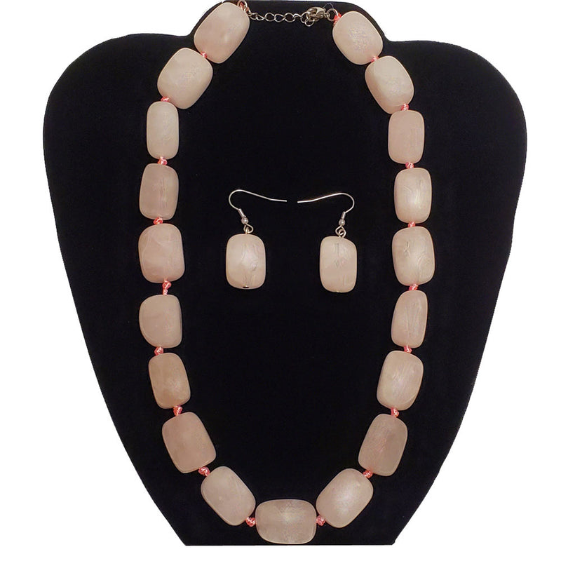 Rose Quartz Unconditional Love Heart Chakra Jewelry Necklace Set