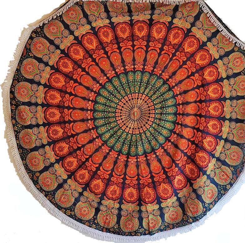 Earthy Vibes Round Mandala Tapestry