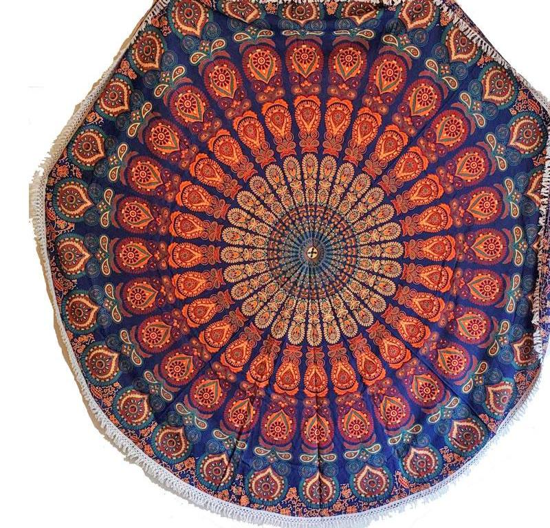 Kaleidoscope Round Mandala Tapestry